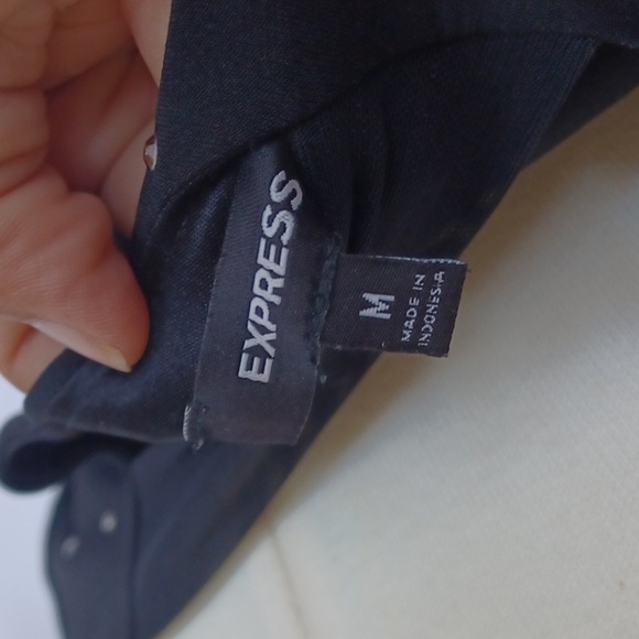 Express Dress With Rhinestones Black Womens Size M, 17" PTP, 32"L - Picture 8 of 9